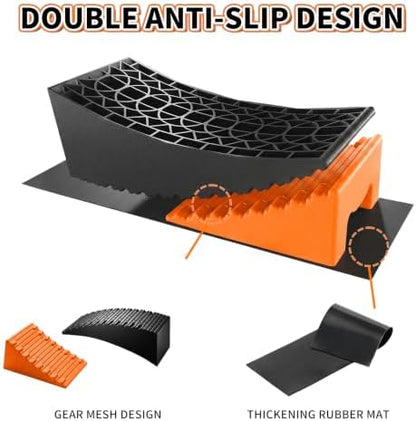 OULEME RV Leveling Block, 2PK Curved Leveler Kit, Dual Axle Trailer - Image 5