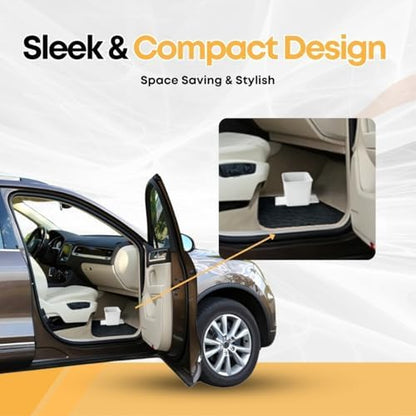 Car Trash Can for Vehicles Leakproof Compact Garbage Bin w/ Stability Flap - Image 3