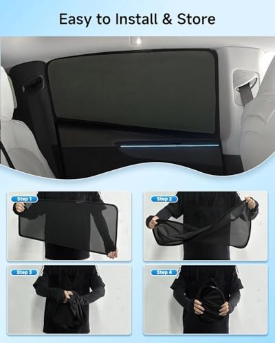 Car Window Shade for Vw Atlas 2018-2025, 2 Pack UV & Glare Protection, - Image 6