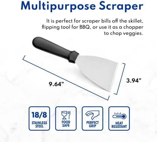 New Star Foodservice Stainless Steel Slant Edge Grill Scraper - Image 7