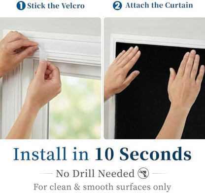 100% Blackout Adhesive Blackout Curtains- Self Stick Shades Window Blinds - Image 3