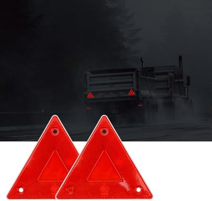 6 Pcs Red Safety Reflector Warning Sign Slow Moving Triangle Sign - Image 4