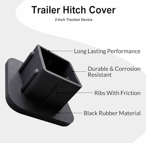 Swono Trailer Hitch Caps Covers Leopard Animal Pattern 2 Inch Rubber Tow Hitch - Image 5