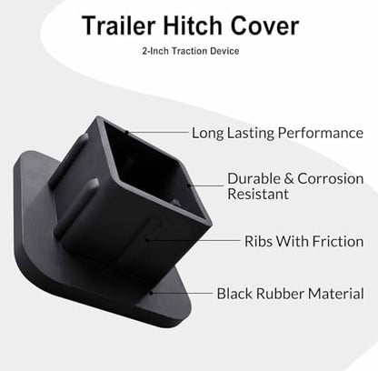 Swono Trailer Hitch Caps Covers Leopard Animal Pattern 2 Inch Rubber Tow Hitch - Image 5