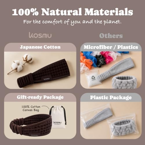 Luxury Organic Japanese Cotton Waffle Spa Headband - Image 4