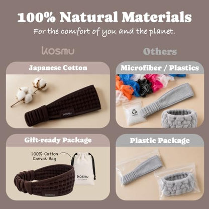 Luxury Organic Japanese Cotton Waffle Spa Headband - Image 4