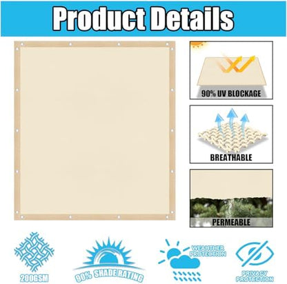 Amagenix 90% Pergola Shade Cover 7' X 13' Sun Shade Cloth - Image 3