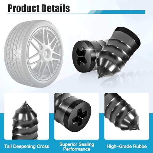 90 PCS Tire Repair Kit, 3 Sizes Tire Repair Screws Rubber Nails - Image 3