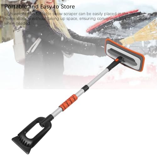 Tissting Snow Broom Ice Scraper, No-Scratch Foam Brush 31x15x 90cm Telescoping - Image 4