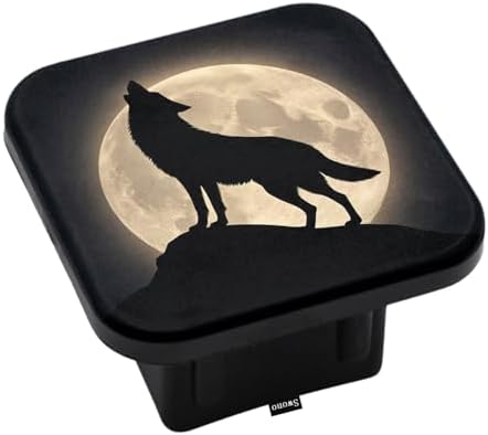 Swono Wolf Trailer Hitch Cover for 2" Receivers, Fantasy Galaxy Full Moon by Swono