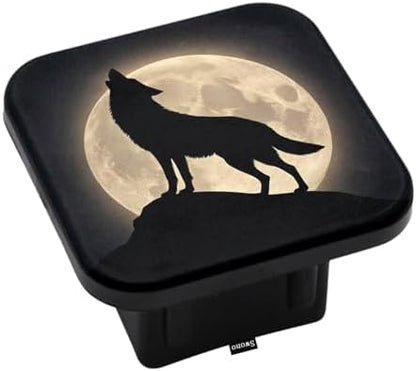 Swono Wolf Trailer Hitch Cover for 2" Receivers, Fantasy Galaxy Full Moon by Swono