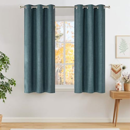 NICETOWN Short Greyish Blue Blackout Curtains 63 inches Long by NICETOWN