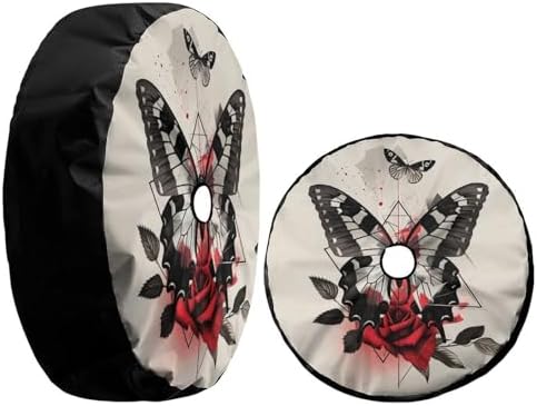 Butterfly Tattoo in Geometrical Spare Tire Cover - Image 3