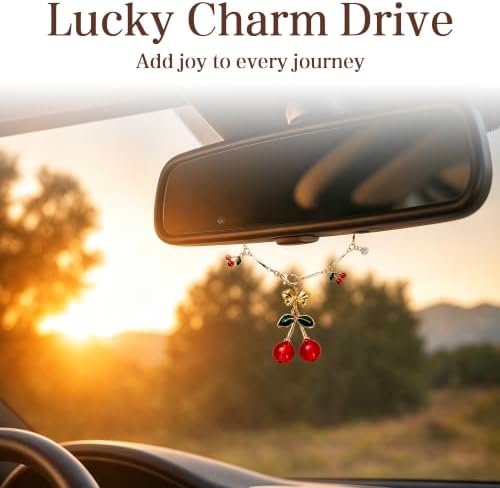 Cherry Tassel Car Charm, Rear View Mirror Pendant - Image 6