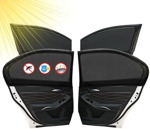 4 Pack Car Window Sunshades Privacy Protection, UV Protection, Breathable and by Brandflagship