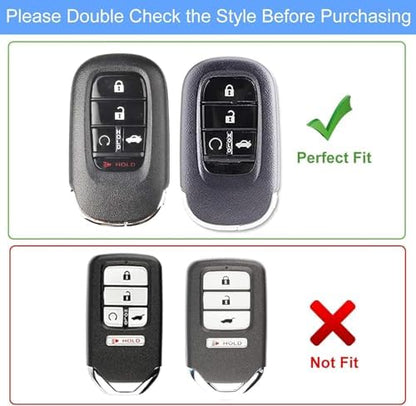 TPU Key Fob Cover with Leather Keychain, Compatible with Honda Accord Civic - Image 2