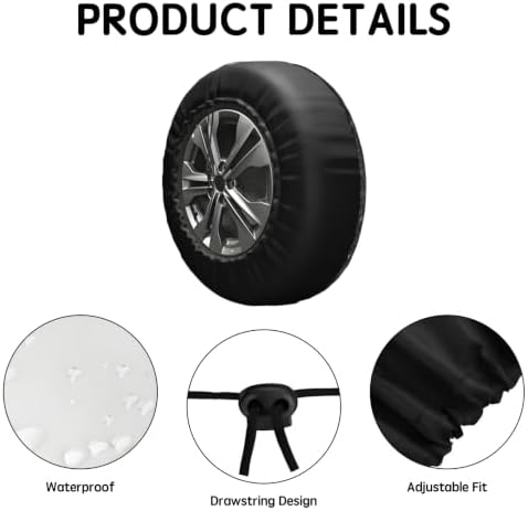 Halloween Spare Tire Cover Black Spider Web Wheel Cover, Weatherproof Universal - Image 4