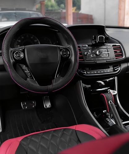 Steering Wheel Cover, Car Accessories 14.5-15 Inch Leather Steering Wheel Cover - Image 6