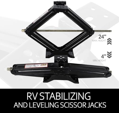 5000 lb Lift 24" RV Stabilizing Scissor Jack, Scissor Lifting Jacks w/Handle - Image 4