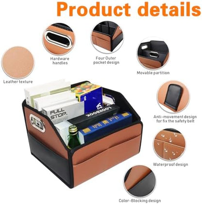 Noaman Leather Car Storage Organizer - Image 2