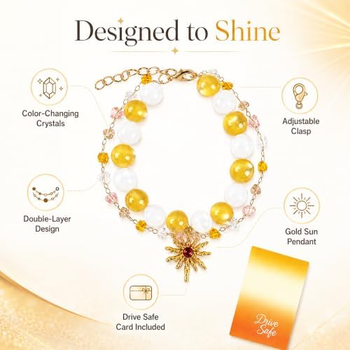 Steering Wheel Rosary, Sun Rosary Rear View Mirror Charm Crystal Decor - Image 6