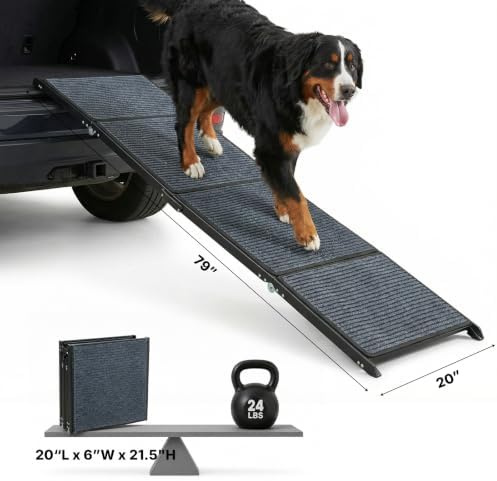 Veehoo Foldable Dog Ramp for Car Truck SUV Extra Large Wide 79" L 20" W - Image 4