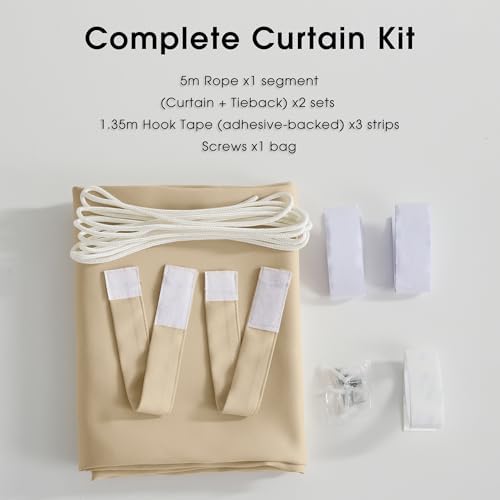 NICETOWN 2 Panels Rod-Free Patio Curtains Outdoor Waterproof Sticky Top - Image 6