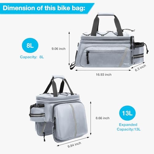 MOSISO Bike Rack Bag with Rain Cover, Bike Trunk Cooler Handag - Image 3