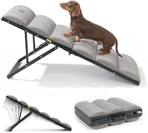 Veehoo Dog Ramp for Bed Couch Small Large Dogs, Foldable Pet Ramp 17“-23''H by Veehoo