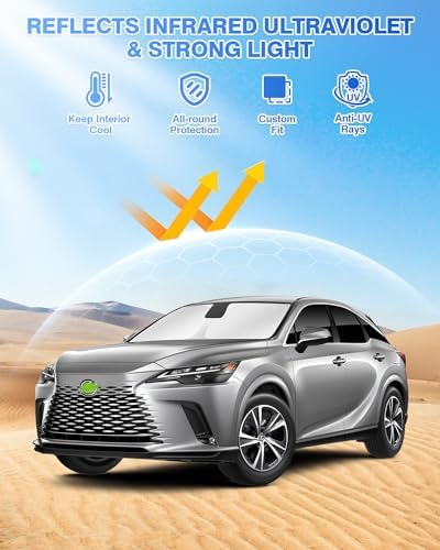 Canvcle Sunshades for 2023-2025 2026 Lexus RX Accessories Windshield Sun Shade - Image 2