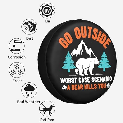 Go Outside Worst Case Scenario a Bear Kills You Rv Spare Tire Cover, Spare Tire - Image 5