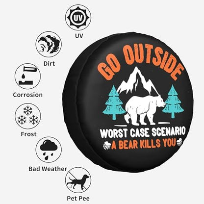 Go Outside Worst Case Scenario a Bear Kills You Rv Spare Tire Cover, Spare Tire - Image 5