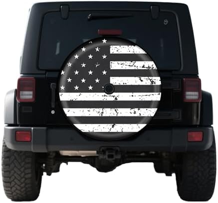 Vintage American Flag Spare Tire Cover by THELIGHTOFLIFE