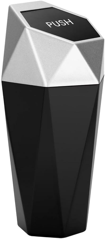 Ginsco Car Trash Can with Lid, Mini Car Cup Holder Trash Can, Car Garbage Can by Ginsco