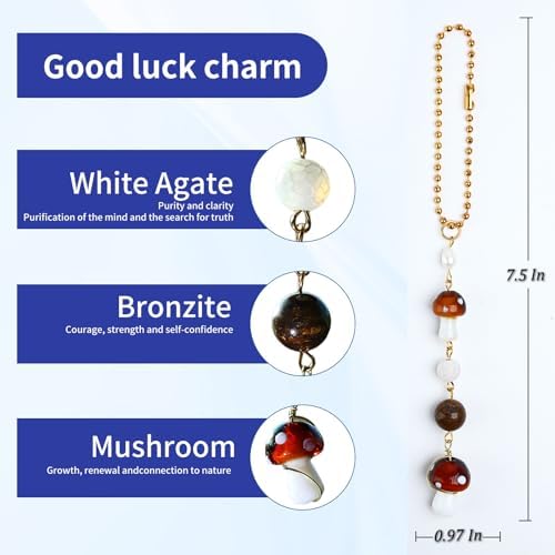 Car Rear View Mirror Accessories Witchy Car Hanging Ornament, Mushroom Rearview - Image 4