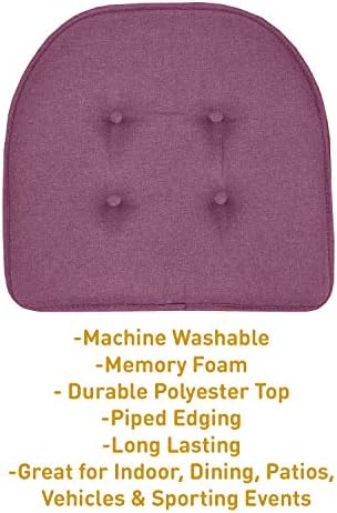 Sweet Home Collection Chair Cushion Memory Foam Pads Tufted Slip Non Skid - Image 3
