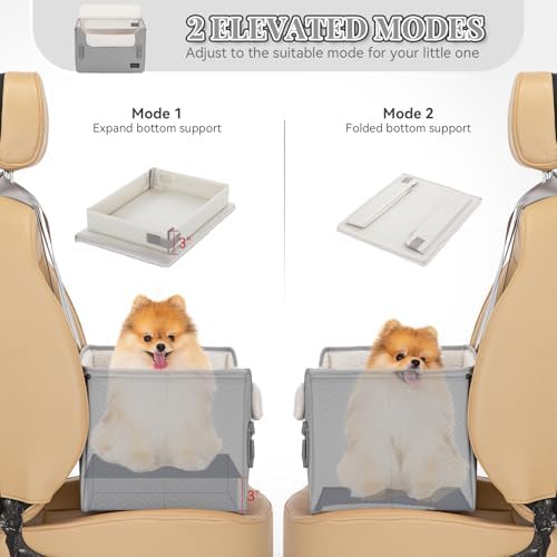 PETSFIT Dog Booster Car Seat, Waterproof PU Leather Dog Car Seats - Image 5