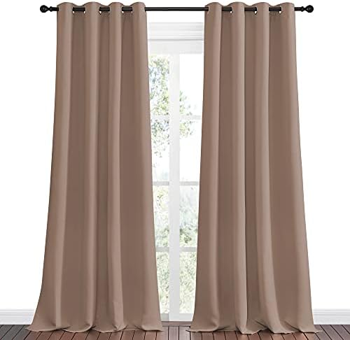 NICETOWN Bedroom Blackout Curtains, 55 x 102-inch, Cappuccino - Image 2