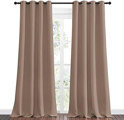 NICETOWN Bedroom Blackout Curtains, 55 x 102-inch, Cappuccino - Image 2