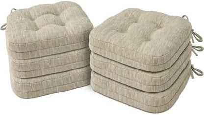 Shinnwa Dining Chair Cushions Set of 6, Dual-Layer Memory Foam Kitchen Chair by Shinnwa