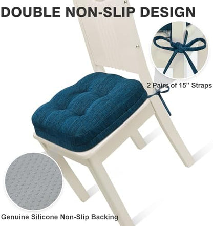 Shinnwa Dining Chair Cushions Set of 6, Dual-Layer Memory Foam Kitchen Chair - Image 5