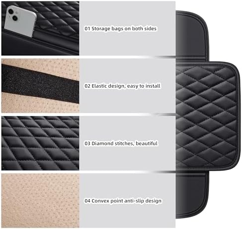 Leather Waterproof Car Armrest Console Pad - Image 6