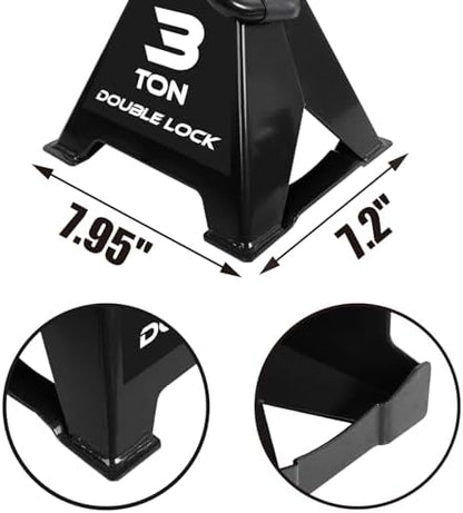 Torin AT43005AB Steel Heavy Duty Jack Stands: Double Locking Pins, 3 Ton - Image 4