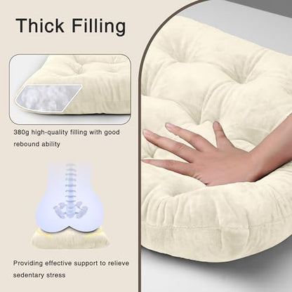 OVOV 4 Pack Chair Cushions for Dining Chairs 15.5"x15.5" Cream - Image 5