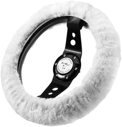 Andalus Brands Luxury Fluffy Car Steering Wheel Covers – Genuine Merino by AndalusBrand
