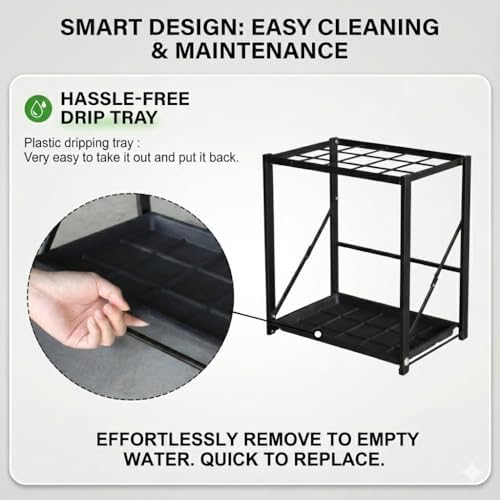 Folding Umbrella Storage Stand Rack Holder Organizer Free Standing Industrial - Image 4