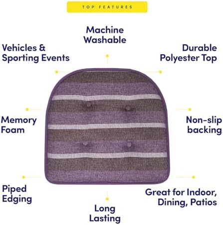 Sweet Home Collection Chair Cushion Memory Foam Pads Tufted Slip Non Skid - Image 5