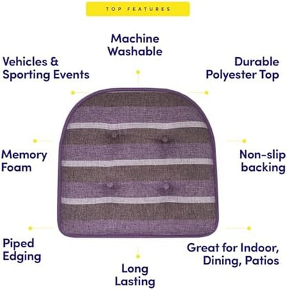 Sweet Home Collection Chair Cushion Memory Foam Pads Tufted Slip Non Skid - Image 5