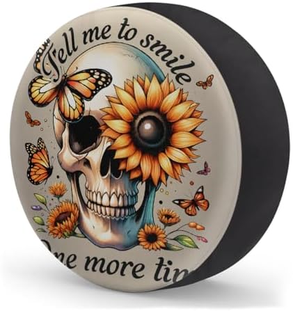Skull Spare Tire Cover 14in Spare Wheel Covers Tire Storage Cover - Image 2