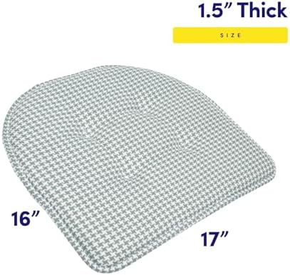 Sweet Home Collection Chair Cushion Memory Foam Pads Tufted Slip Non Skid - Image 2